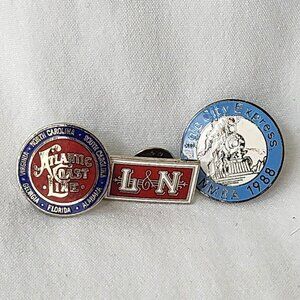 East Coast Vintage Train Railroadiana Pin Lot of 3 Magic City Atlantic Nashville